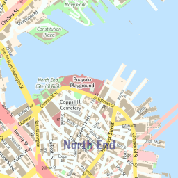 256x256 Scalablemaps Vector Map Of Boston (Center) (Colorful City Map Theme)