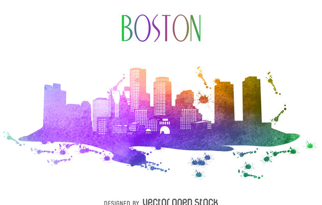632x403 Boston Watercolor Skyline Free Vector Download 379863 Cannypic