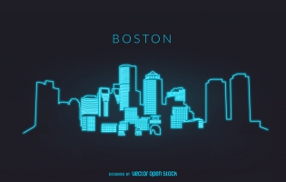 315x200 Boston Skyline Free Vector Graphic Art Free Download (Found 904