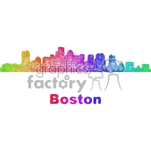 300x300 Royalty Free City Skyline Vector Clipart Usa Boston 402670 Vector