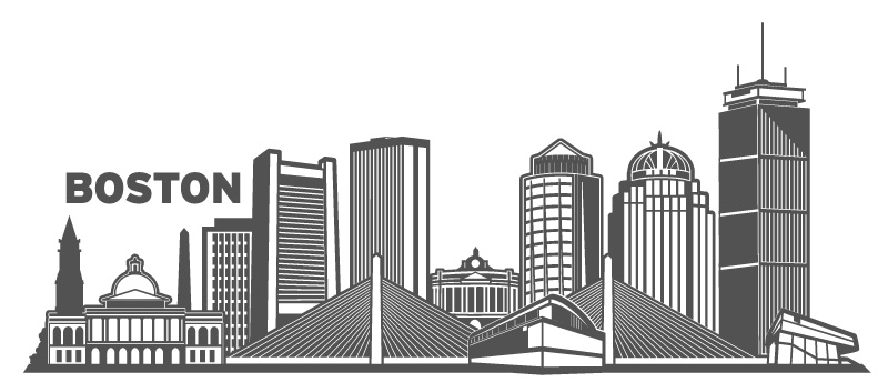 800x353 Boston Cityscape Vector Design By Wall Decal Shop