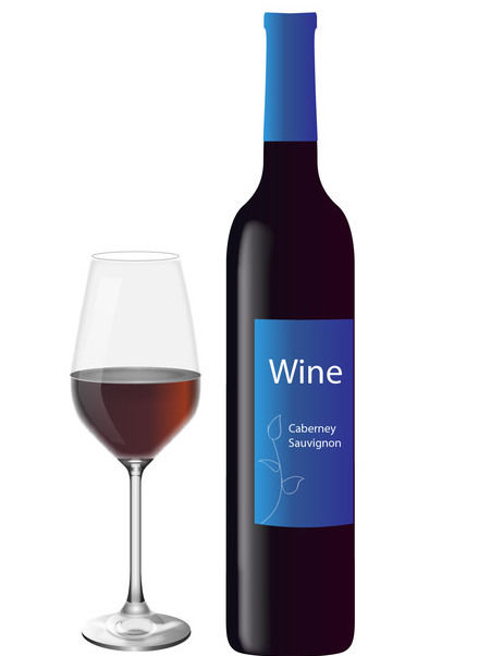 451x602 Descargar Vector Copa De Vino Tinto Con Botella Gratis 170551