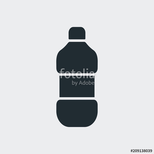 500x500 Icono Plano Botella De Plastico En Fondo Gris Stock Image And