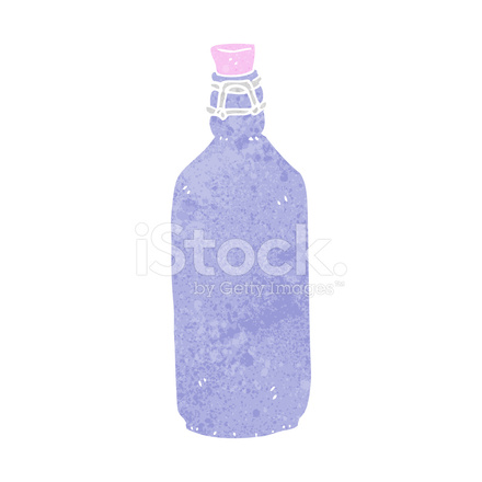 440x440 Botella Tradicional De Dibujos Animados Stock Vector