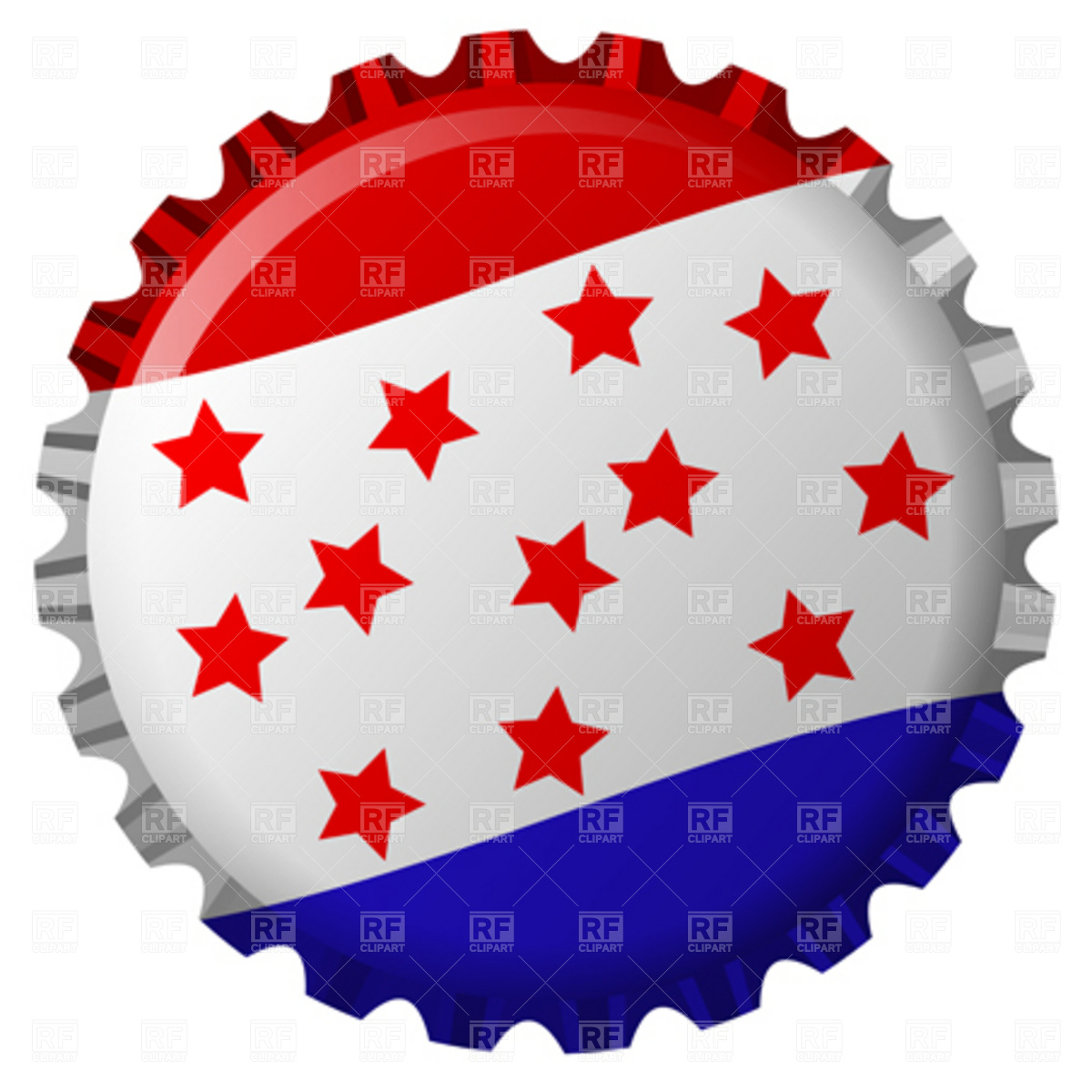 1200x1200 Stylized Bottle Cap With United States Flag Vector Image Vector