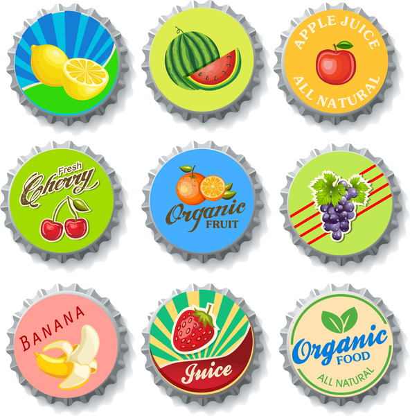 592x600 Bottle Cap Fruit Free Vector In Adobe Illustrator Ai ( .ai