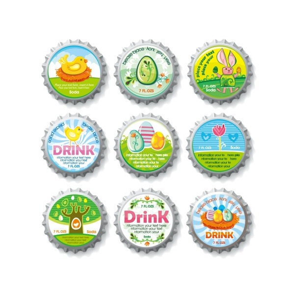 599x599 Creative Bottle Cap Vector Material Free Vectors Ui Download