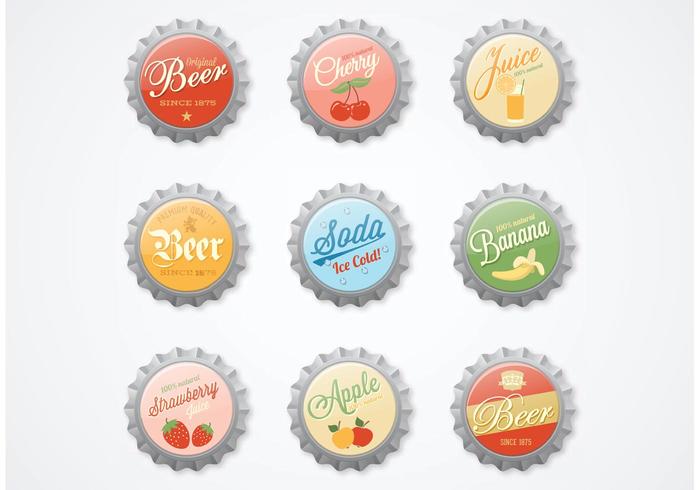 700x490 Vector Beer And Juices Bottle Caps