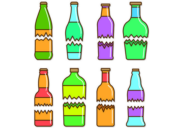 632x443 Set Of Broken Bottle Vectors Free Vector Download 429009 Cannypic