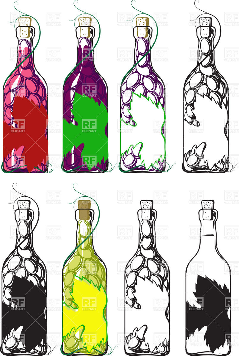 804x1200 Set Of Wine Bottles Vector Image Vector Artwork Of Objects