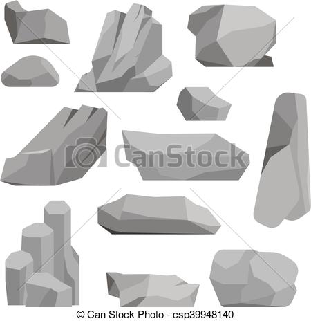 450x464 Rocks And Stones Vector Illustration. Stones And Rocks In Cartoon