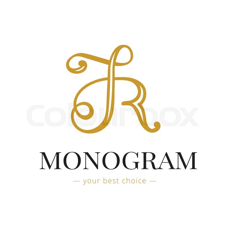 800x800 Vector Elegant Hand Lettered R Letter Monogram Logo. Boutique Logo