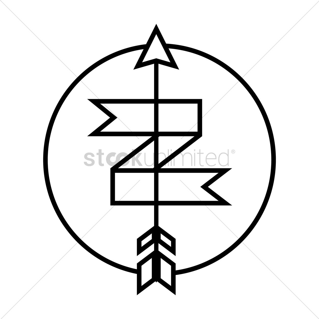 1300x1300 Bow Arrow Vector Image