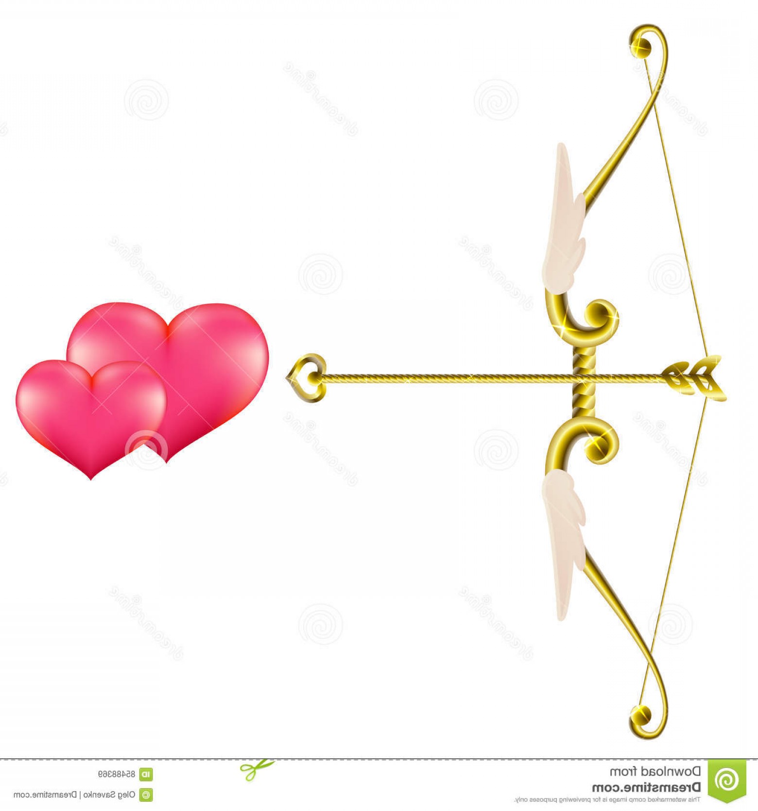 1560x1668 Stock Illustration Valentine S Day Gold Bow Arrow Vector Clip Art