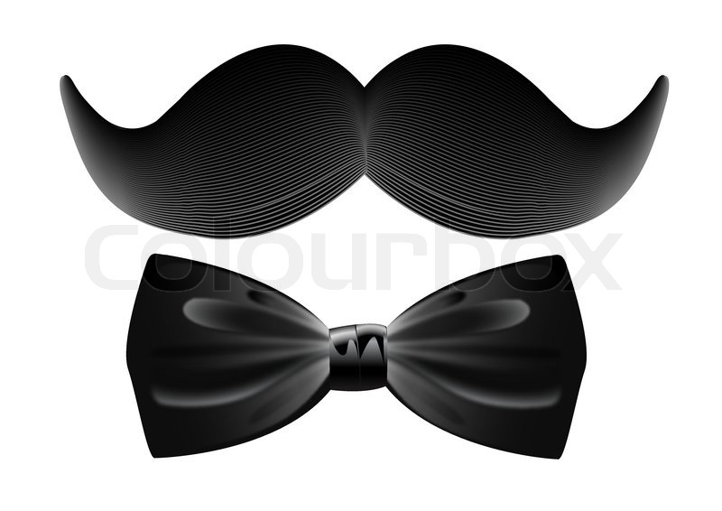 800x566 Mustache And Bow Tie Stock Vector Colourbox