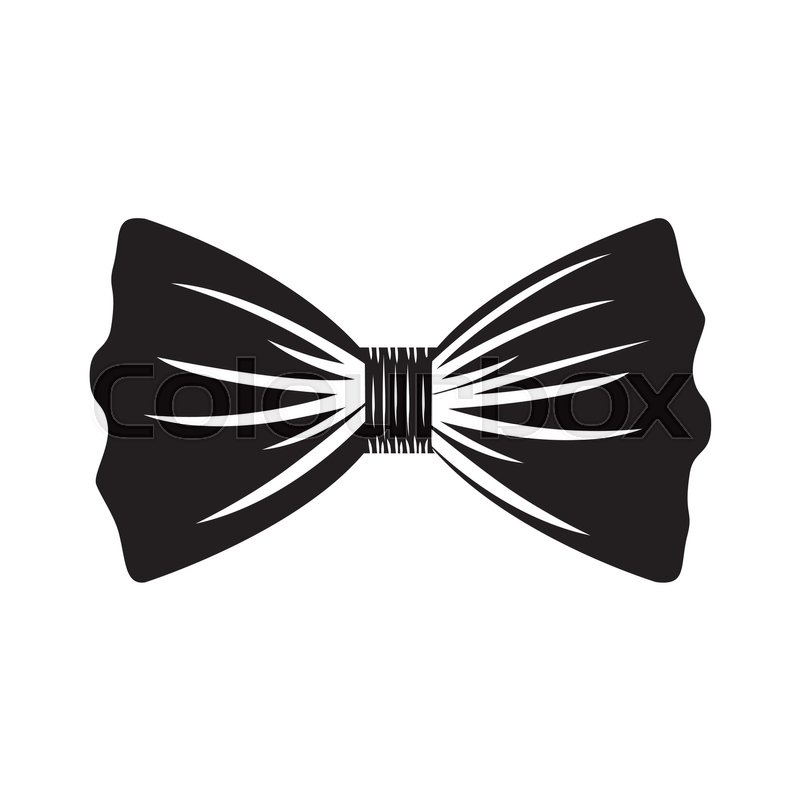 800x800 Black Silhouette Of Bow Tie Vector Illustration Stock Vector