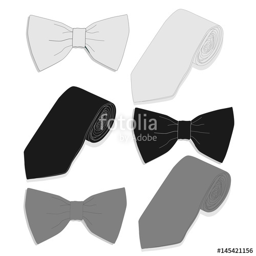500x500 Tie Collection. Bow Tie. Vector. Stock Image And Royalty Free