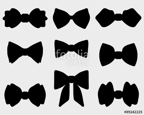 500x400 Black Silhouettes Of Bow Ties, Vector Stock Image And Royalty