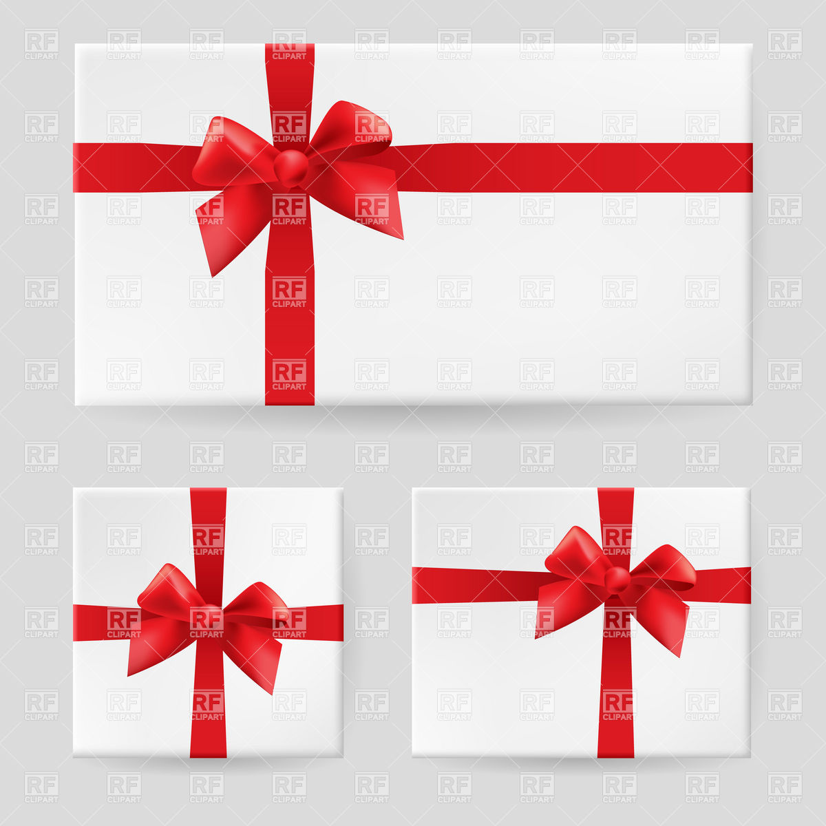 1200x1200 White Gift Box Tied With A Red Ribbon And Bow Vector Image