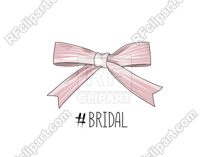 400x309 Bow Drawn. Gentle Cream Pink Bow Ribbon. Vector Image Vector