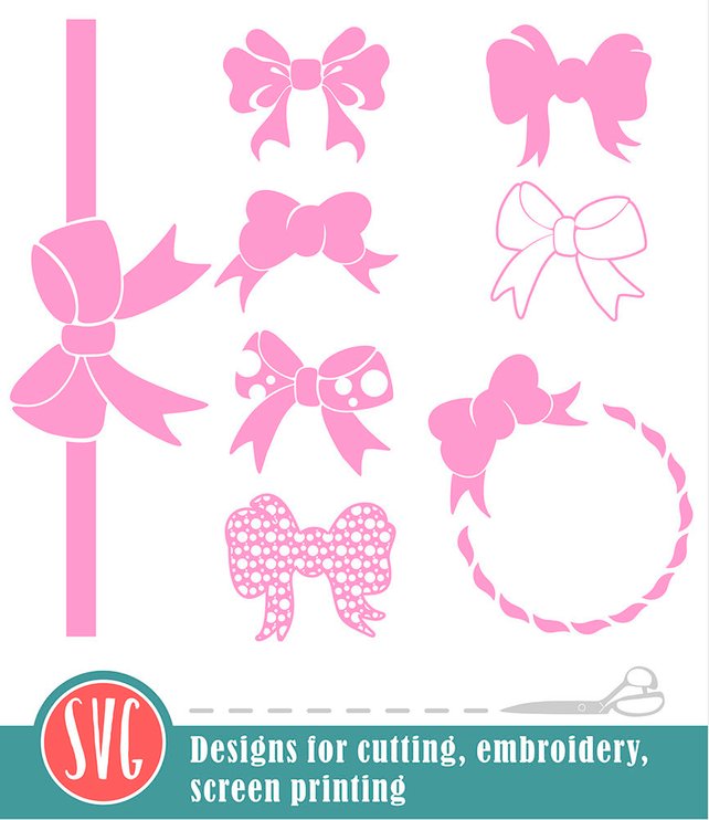 642x742 Bow Svg Cut Files Bow Vector Clip Art Silhouette Studio Etsy
