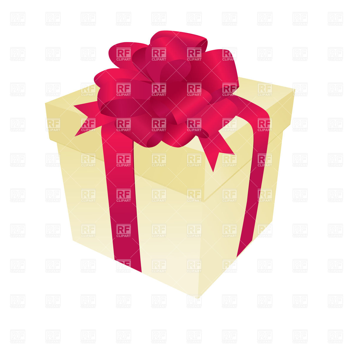 1200x1200 Pastel Gift Box With Red Ribbon And Bow Vector Image Vector
