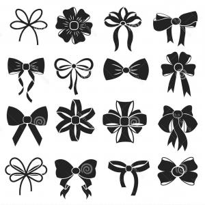 300x300 Stock Illustration Gift Decorative Ribbon Bow Vector Icons Set