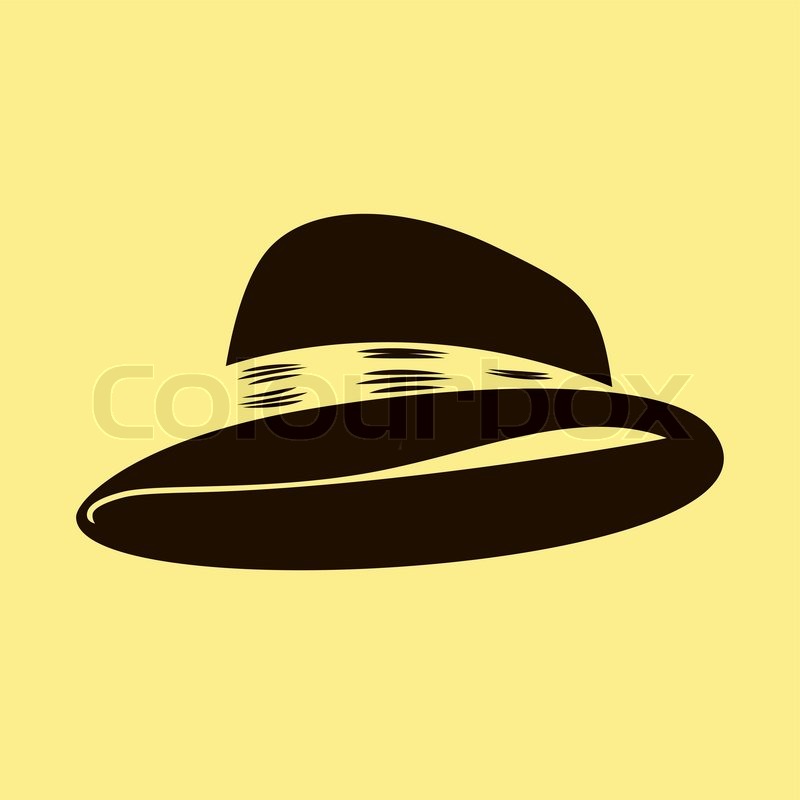 800x800 Bowler Hat Vector Illustration Isolated On Yellow Background