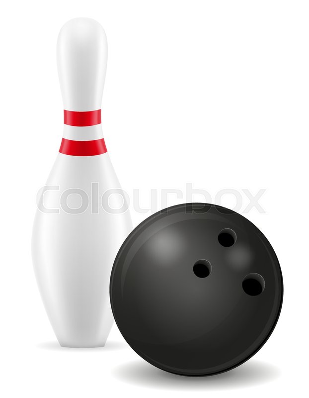 622x800 Bowling Ball And Pin Vector Illustration Isolated On White