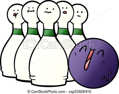 450x358 Cartoon Laughing Bowling Ball And Pins.