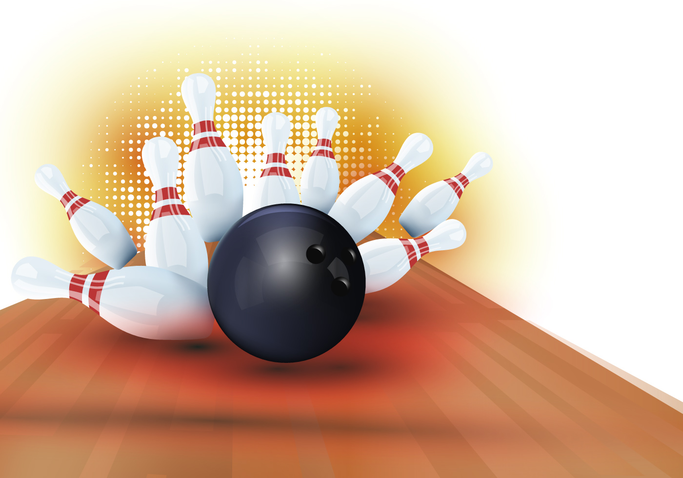 1400x980 Bowling Free Vector Art