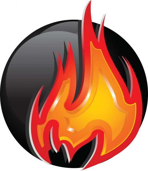 521x600 Red Hot Bowling Ball Vector Image