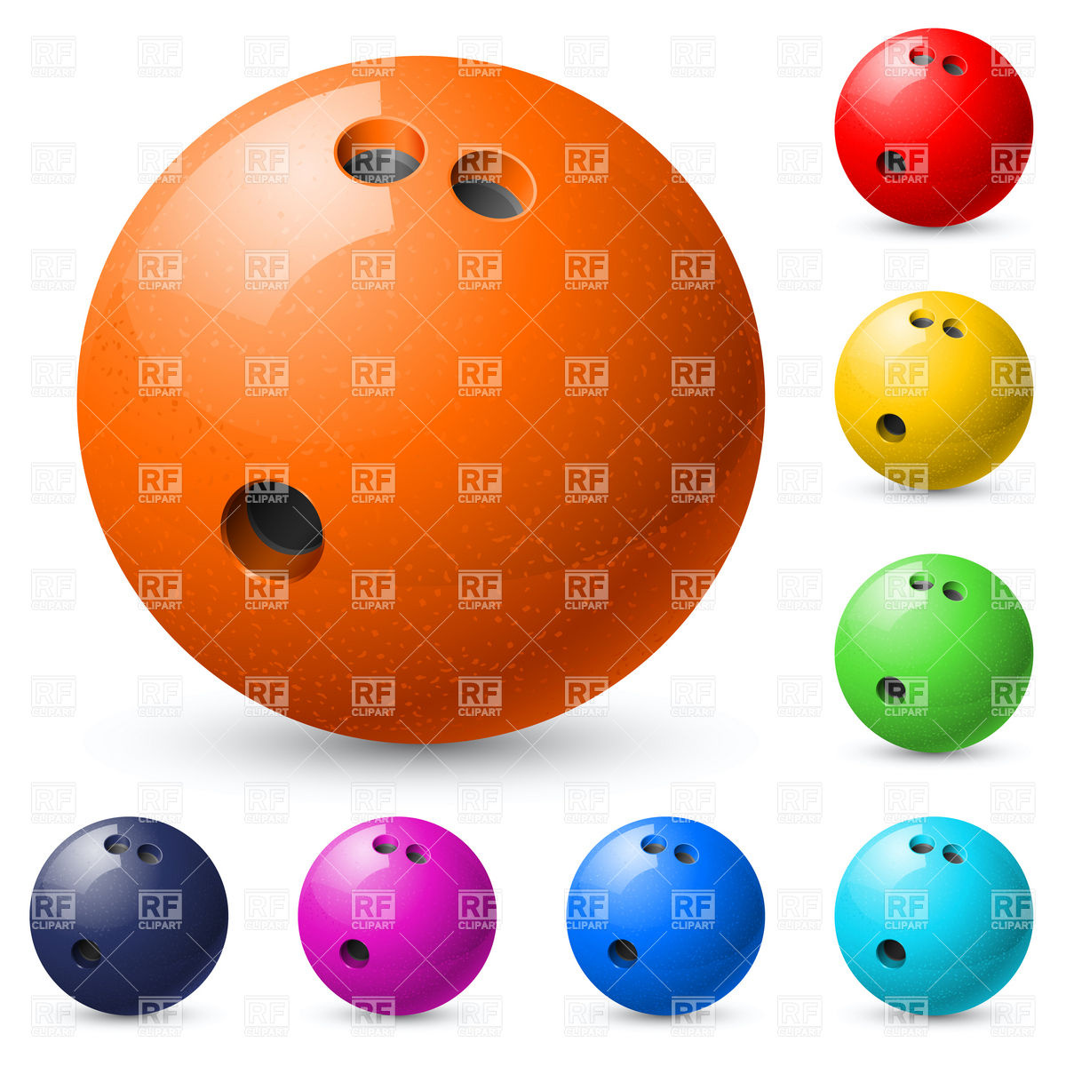 1200x1200 Set Of Bowling Balls Vector Image Vector Artwork Of Sport And