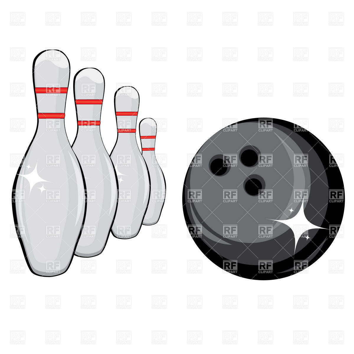 1200x1200 Skittles And Black Bowling Ball Vector Image Vector Artwork Of