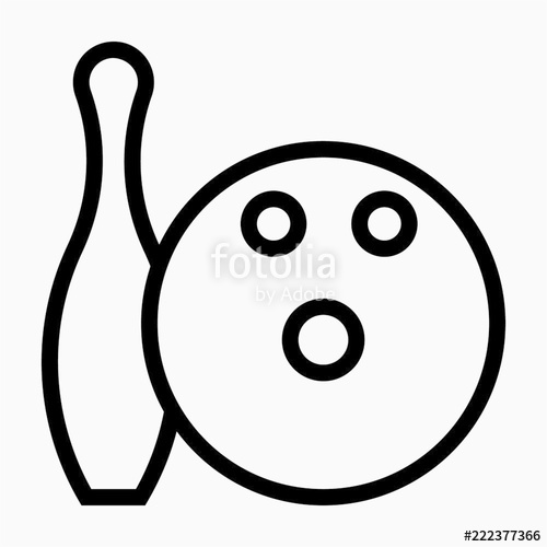 500x500 Outline Beautiful Bowling Ball Vector Icon Stock Image And