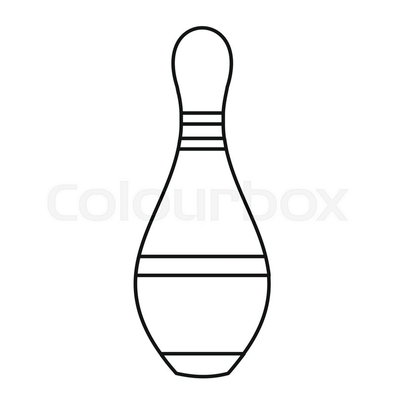 800x800 Bowling Pin Icon In Outline Style Vector Illustration For Design
