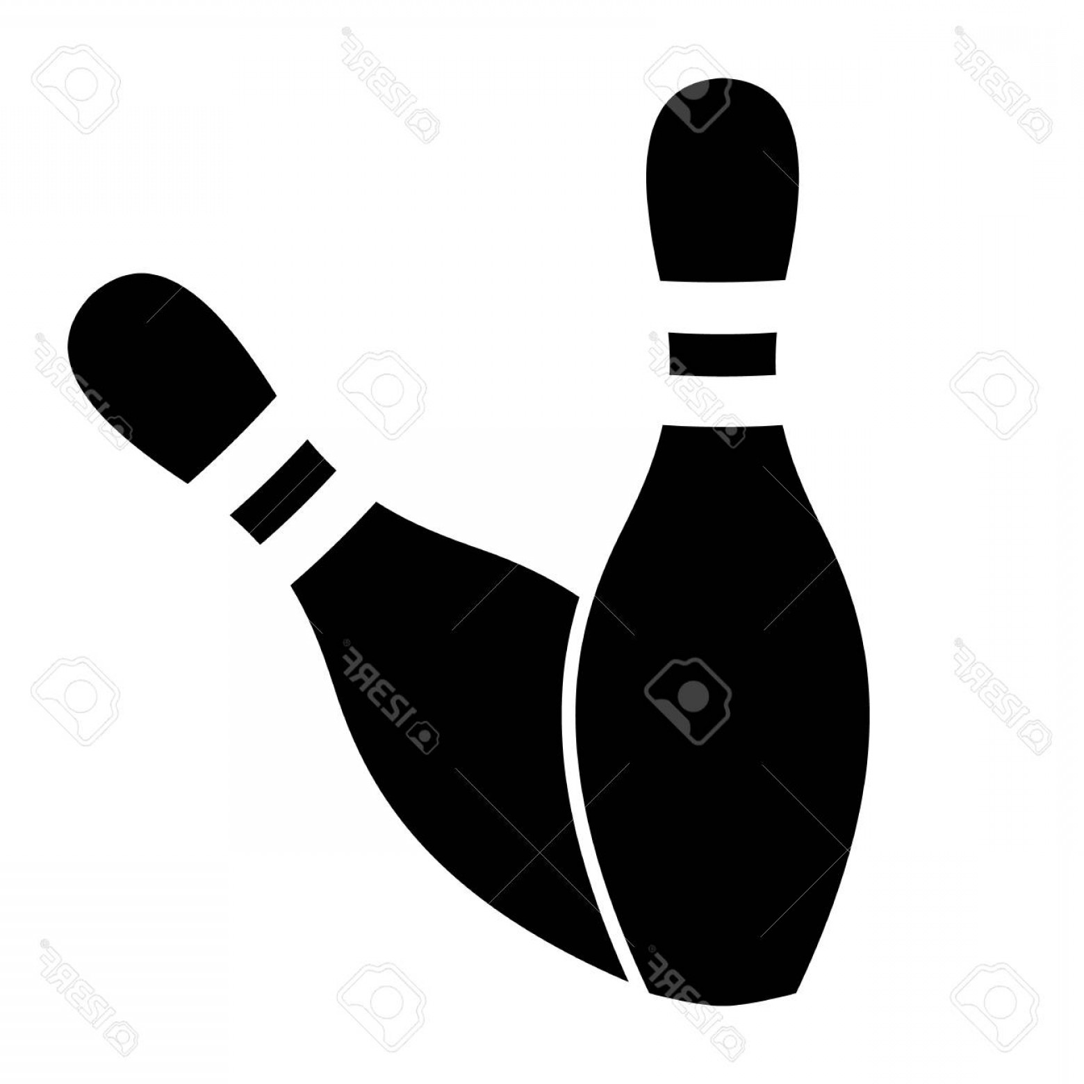 1560x1560 Photostock Vector Two Bowling Pins About To Fall Vector