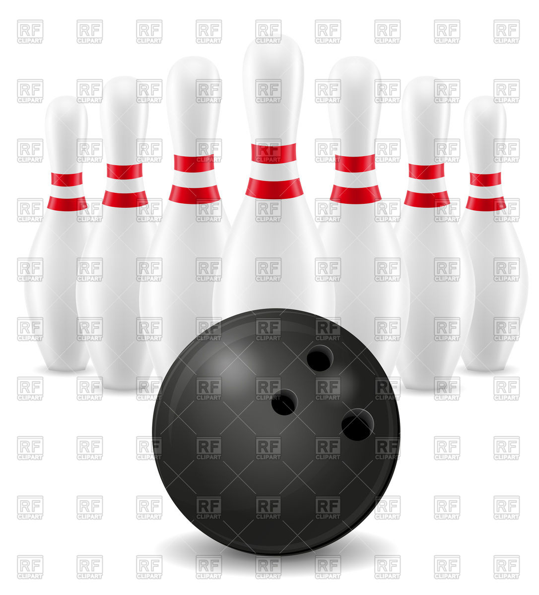 1086x1200 Bowling Ball And Skittles On White Background Vector Image