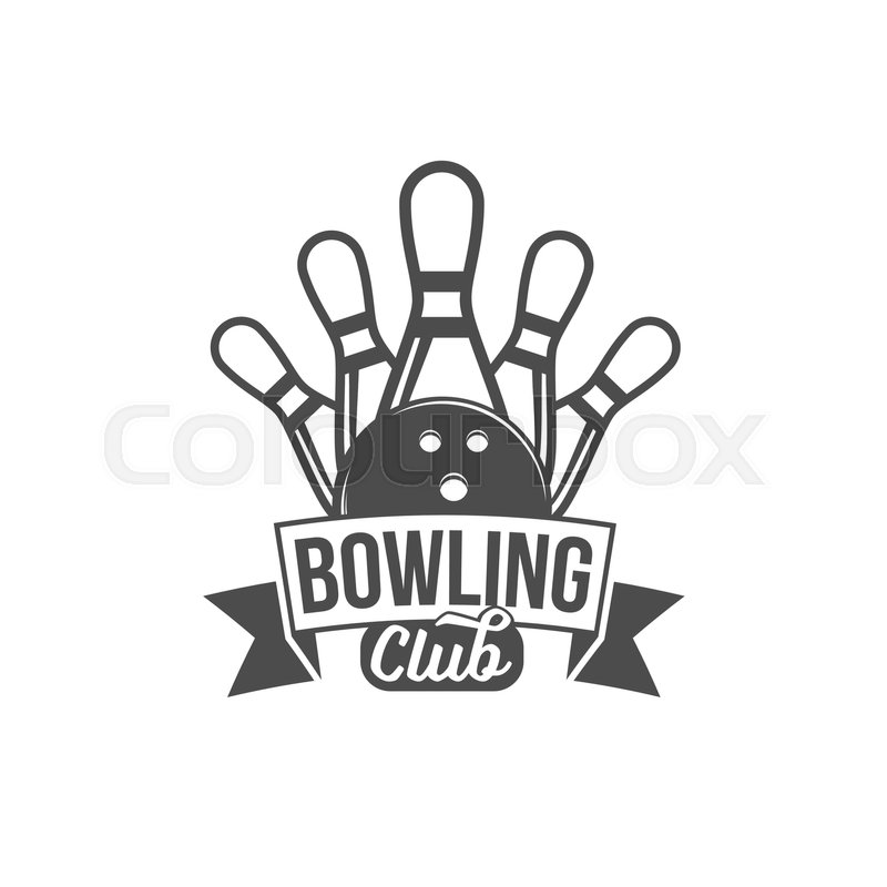 800x800 Bowling Vector Logotype, Emblem And Badge. Club Gaming Play