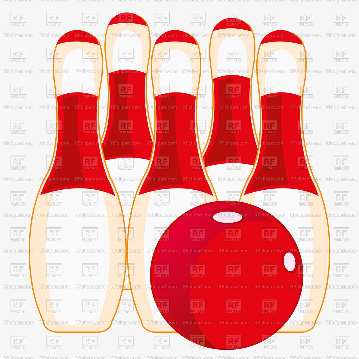 1200x1200 Skittles For Game Of Bowling On White Background Vector Image