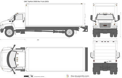 400x255 Gmc Topkick C6500 Box Truck Vector Drawing