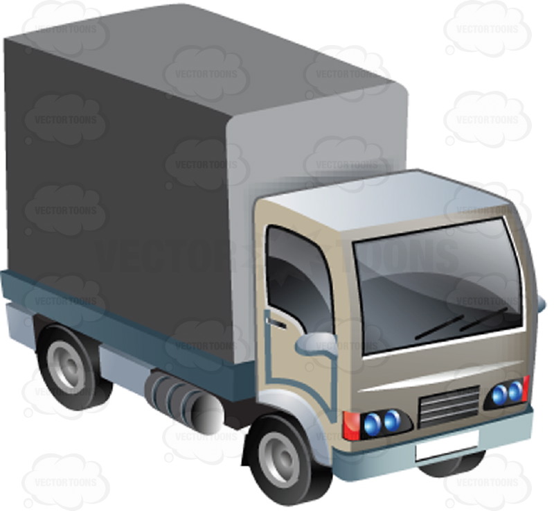 800x737 White Four Wheel Box Truck With Cabin Clipart By Vector Toons