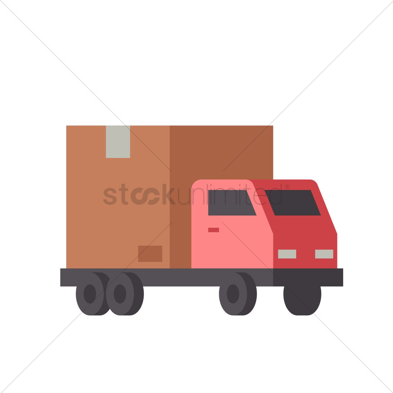 1300x1300 Box On Truck Vector Image