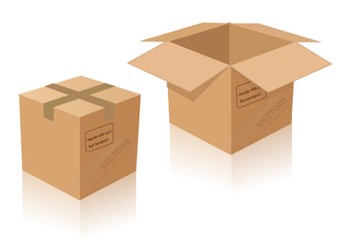 500x353 Free Vector Cardboard Delivery Box