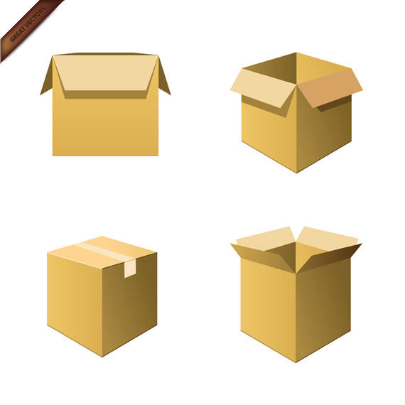 570x570 Vector Cardboard Boxes