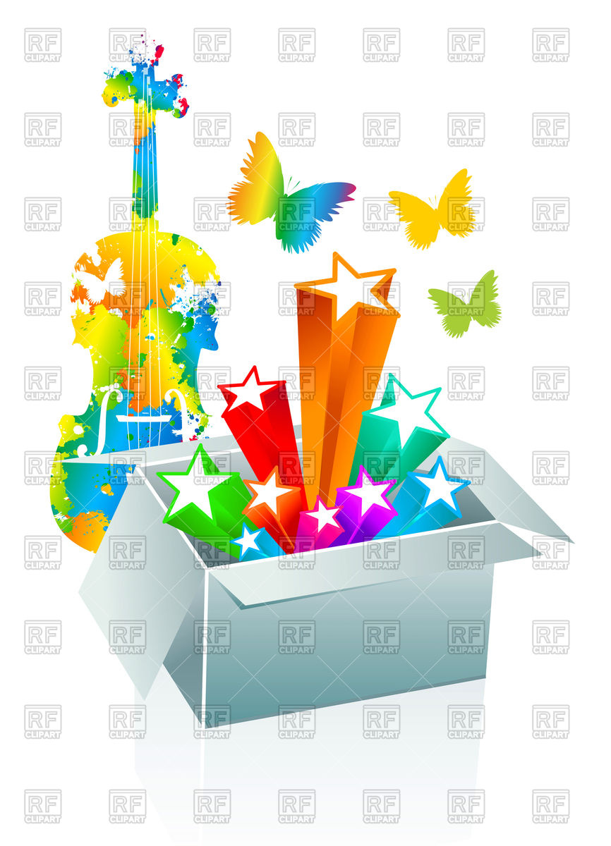 866x1200 Entertainment Conception With Open Gift Box Vector Image Vector