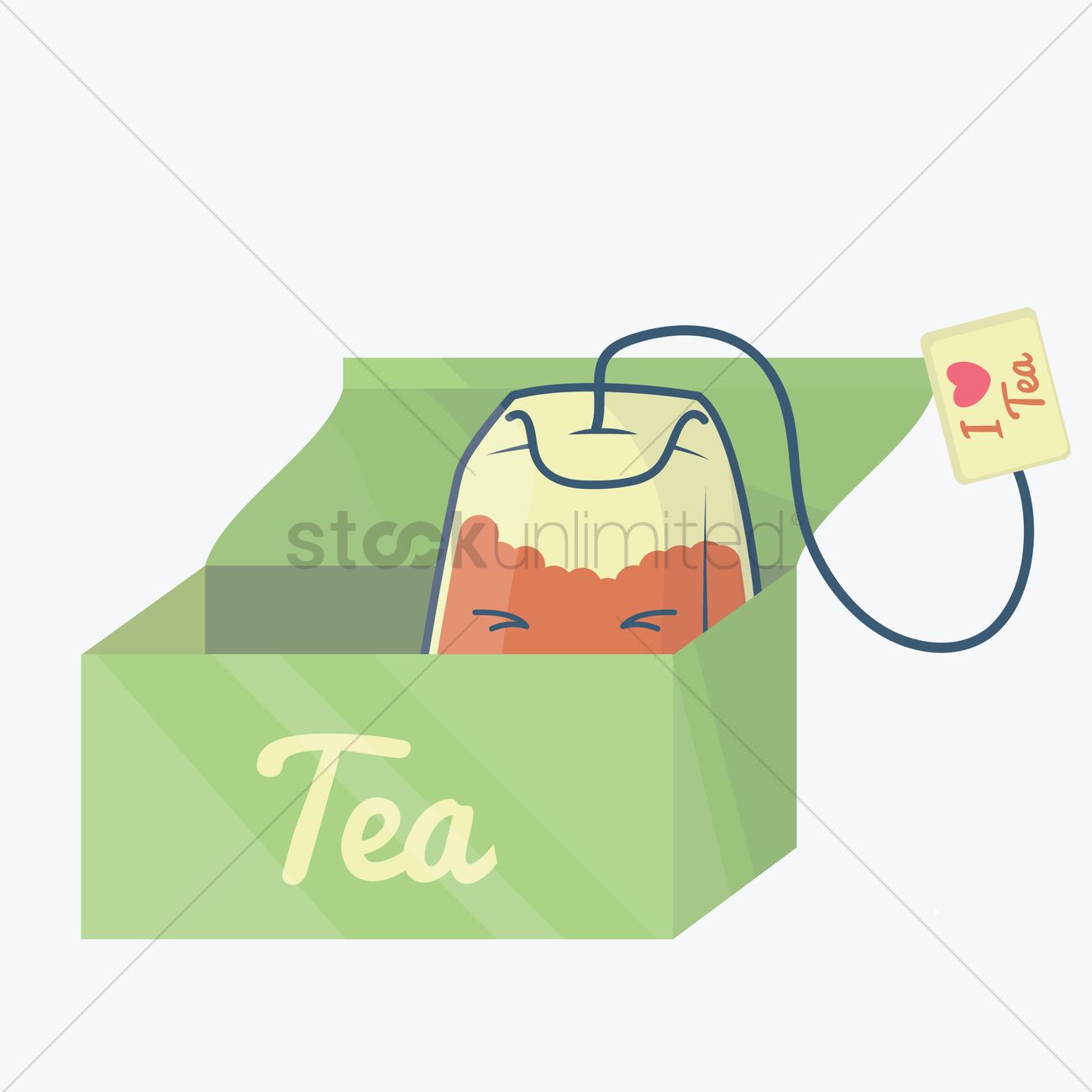 1300x1300 Free Tea Bag In Tea Box Vector Image