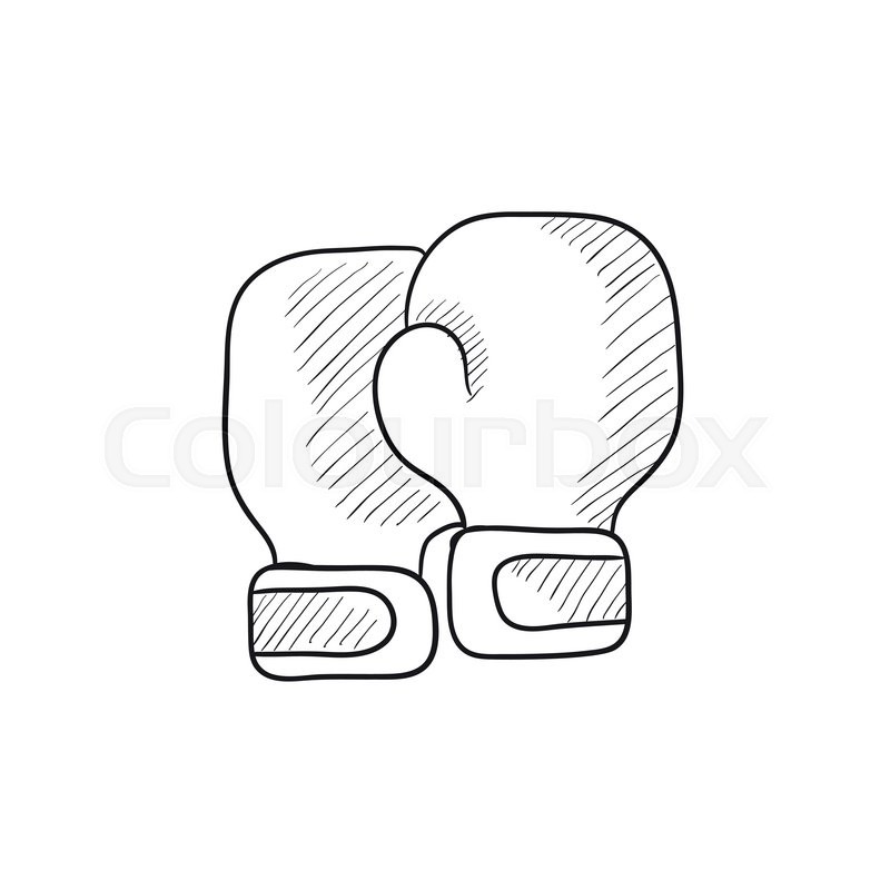 800x800 Boxing Gloves Vector Sketch Icon Isolated On Background. Hand