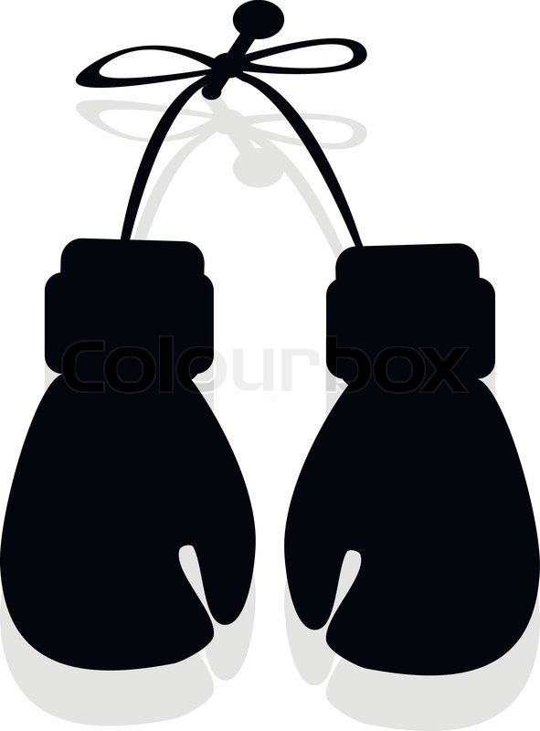 591x800 Silhouette Of Boxing Gloves In The Vector Stock Vector Colourbox