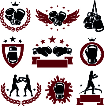 340x347 Boxing Logos Illustration Design Vector Free Download